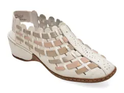 Pantofi RIEKER albi, 47156, din piele ecologica imagine