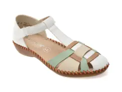 Pantofi RIEKER albi, M1673, din piele ecologica imagine