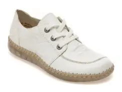 Pantofi RIEKER albi, N2402, din piele naturala imagine