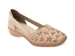 Pantofi RIEKER bej, 41356, din piele naturala imagine