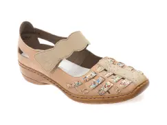 Pantofi RIEKER bej, 41369, din piele naturala imagine
