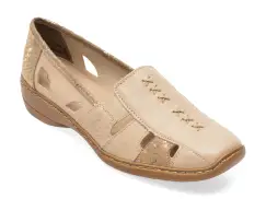 Pantofi RIEKER bej, 41385, din piele naturala imagine
