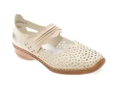 Pantofi RIEKER bej, 41399, din piele naturala imagine