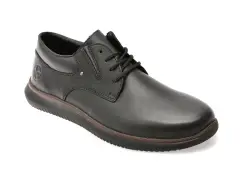 Pantofi RIEKER negri, 10419, din piele naturala imagine