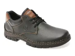 Pantofi RIEKER negri, 12213, din piele naturala imagine