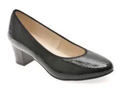 Pantofi RIEKER negri, 44650, din piele ecologica lacuita imagine