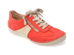 Pantofi RIEKER rosii, 52521, din piele ecologica imagine