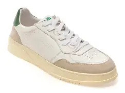 Pantofi sport 4US albi, ARON100, din piele naturala imagine