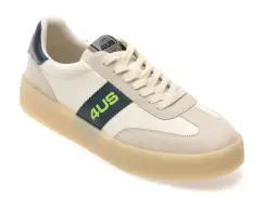 Pantofi sport 4US albi, MARK100, din piele naturala imagine