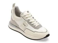 Pantofi sport 4US albi, SEAN400, din material textil imagine