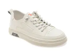 Pantofi sport BITE THE BULLET albi, TB78611, din piele naturala imagine