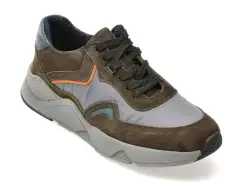Pantofi sport BITE THE BULLET gri, 9104, din material textil si piele naturala imagine