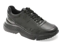 Pantofi sport BITE THE BULLET negri, 1633, din piele naturala imagine