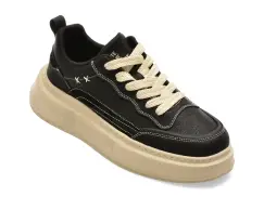 Pantofi sport BITE THE BULLET negri, 9025, din piele ecologica imagine