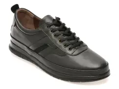 Pantofi sport BITE THE BULLET negri, RZ008, din piele naturala imagine