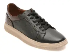 Pantofi sport BITE THE BULLET negri, SF010, din piele naturala imagine
