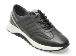 Pantofi sport BITE THE BULLET negri, SY320, din piele naturala imagine