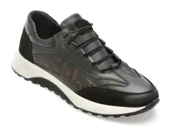 Pantofi sport BITE THE BULLET negri, SY326, din piele naturala imagine