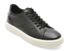 Pantofi sport BITE THE BULLET negri, WB008, din piele naturala lacuita imagine