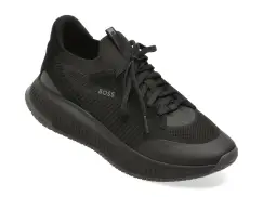 Pantofi sport BOSS negri, 3113, din material textil imagine