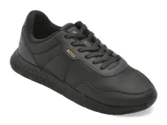 Pantofi sport BOSS negri, 6481, din material textil imagine