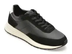 Pantofi sport BOSS negri, 7837, din piele naturala imagine