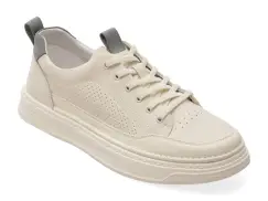 Pantofi sport CARIBU albi, V260006, din piele naturala imagine