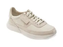 Pantofi sport CLARKS albi, CRAFT PACE, din piele naturala imagine