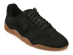 Pantofi sport CLARKS negri, SHARPHAM LACE, din piele intoarsa imagine