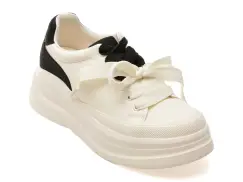 Pantofi sport EPICA alb-negru, C1925, din piele naturala imagine