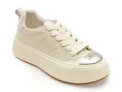 Pantofi sport EPICA albi, 28701, din piele naturala imagine