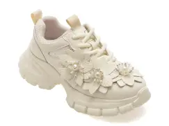 Pantofi sport EPICA albi, 2W99, din material textil imagine