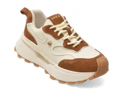 Pantofi sport EPICA albi, 5371, din piele naturala imagine