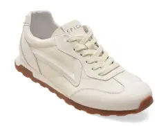 Pantofi sport EPICA albi, 59877, din piele naturala imagine