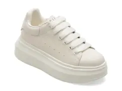 Pantofi sport EPICA albi, 70680, din piele naturala imagine