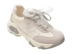 Pantofi sport EPICA albi, 9610, din material textil imagine