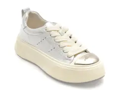 Pantofi sport EPICA argintii, 28701, din piele naturala imagine