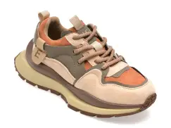 Pantofi sport EPICA bej, 2086, din material textil si piele naturala imagine