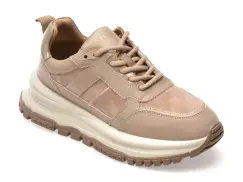 Pantofi sport EPICA gri, QS319, din piele naturala imagine