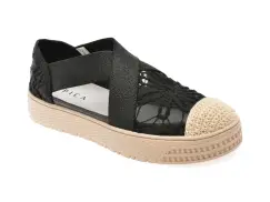 Pantofi sport EPICA negri, 302, din material textil imagine