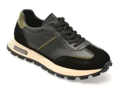 Pantofi sport EPICA negri, 31219, din piele naturala imagine