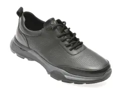 Pantofi sport EPICA negri, 37391, din piele naturala imagine