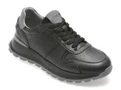 Pantofi sport EPICA negri, 5739, din piele naturala imagine