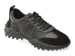 Pantofi sport EPICA negri, 589A406, din piele naturala imagine