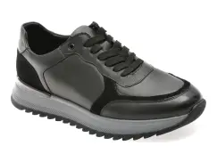 Pantofi sport EPICA negri, M347, din piele naturala imagine