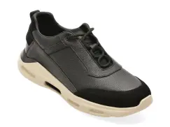 Pantofi sport EPICA negri, T26128, din piele naturala imagine