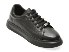 Pantofi sport EPICA negri, T8900, din piele naturala imagine