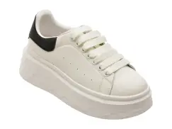 Pantofi sport FLAVIA PASSINI alb-negru, 3F612, din piele naturala imagine