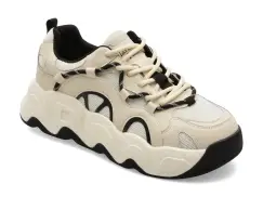 Pantofi sport FLAVIA PASSINI alb-negru, 5376, din material textil si piele naturala imagine