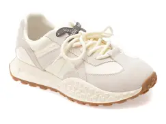 Pantofi sport FLAVIA PASSINI albi, 6677, din material textil si piele naturala imagine